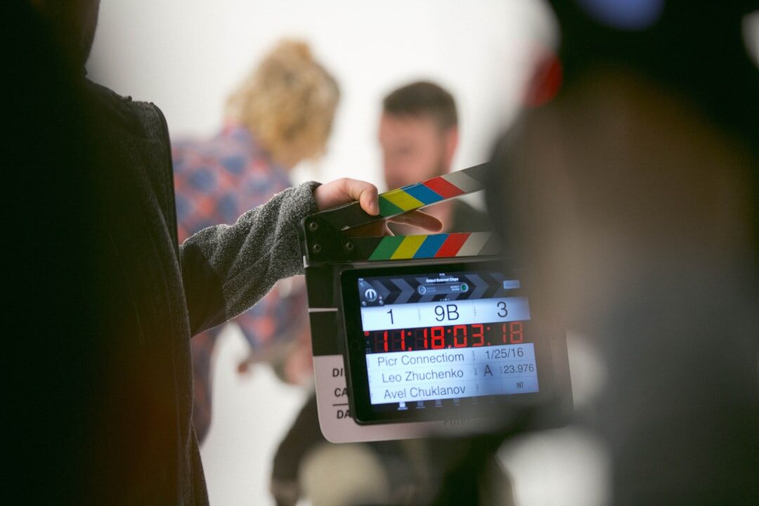 cinematographer reviewing footage
