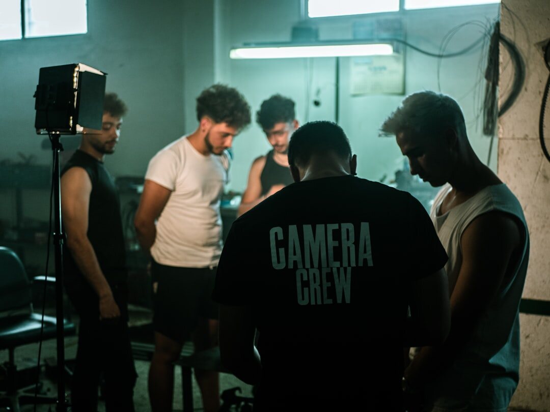 group of filmmakers talking