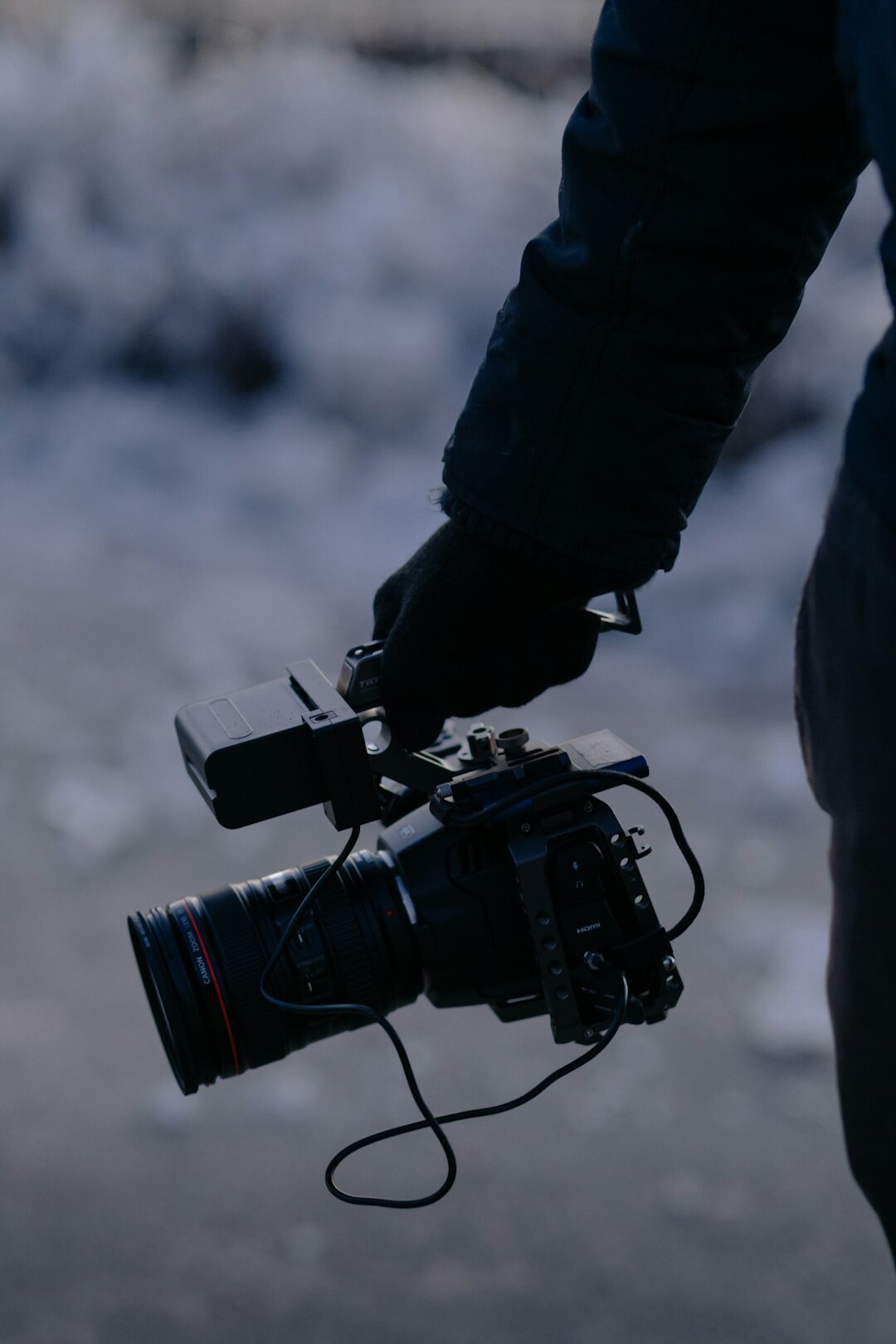 person holding video camera